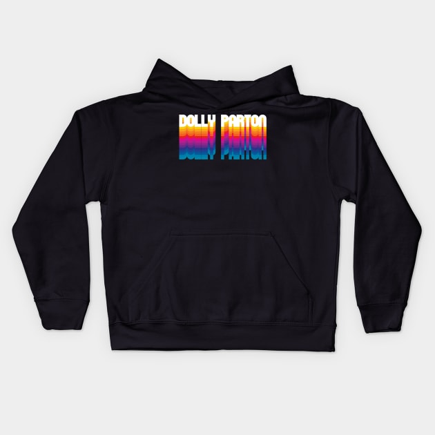 Retro Dolly Proud Personalized Name Gift Retro Rainbow Style Kids Hoodie by Time Travel Style